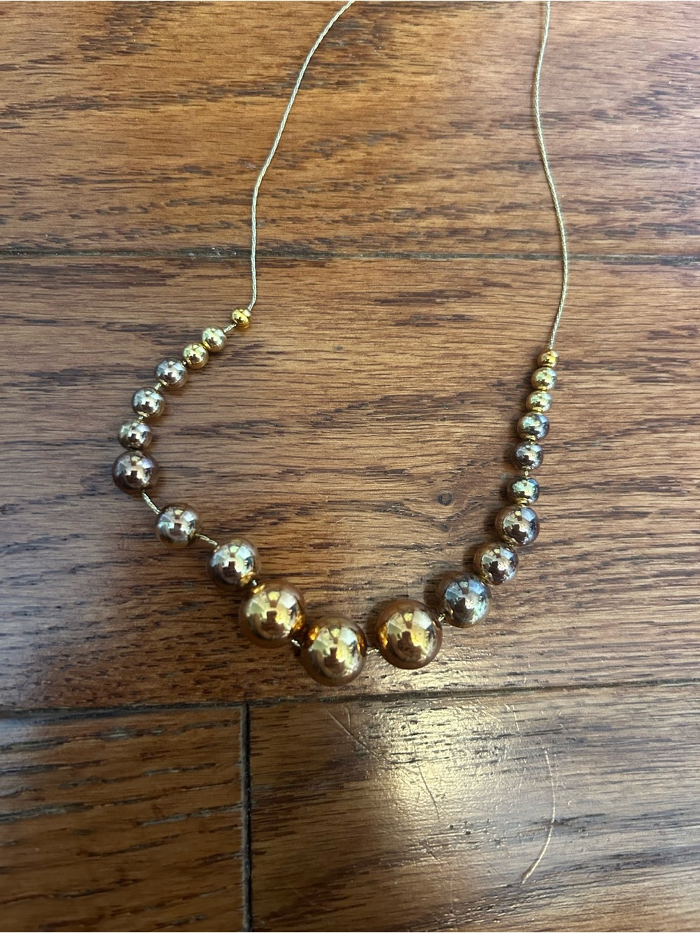 Gold Bead Necklace - Women's Jewelry
